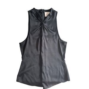 Cinq à Sept Lauren Black Silk Twisted Neck Top Sleeveless Size S $295 NWOT